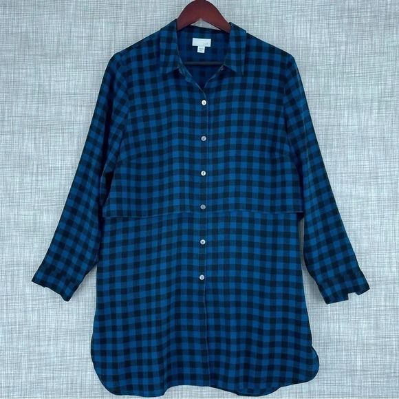 J Jill Long Sleeve Button Down Shirt size M petite 1525 - Picture 1 of 7